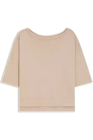 HUGO BOSS Geripptes Sweatshirt mit Seitenschlitzen