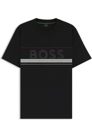 HUGO BOSS T-Shirt aus Baumwoll-Jersey mit Streifen und Logo