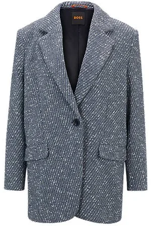 HUGO BOSS Ein-Knopf-Sakko aus Tweed in Denim-Optik