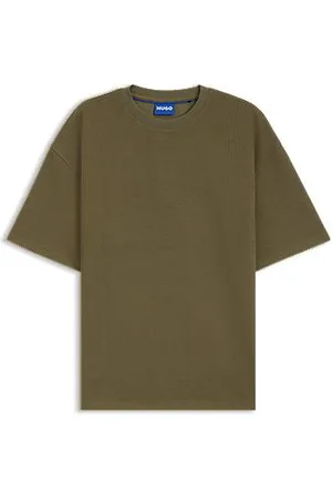 HUGO BOSS Loose-Fit T-Shirt aus Baumwoll-Mix mit Waffelstruktur