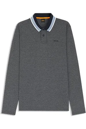 HUGO BOSS Poloshirt aus Baumwoll-Piqué mit gestreiftem Kragen