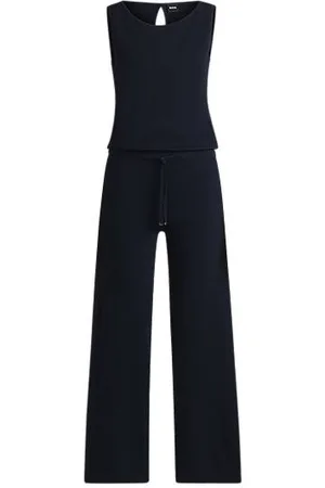 HUGO BOSS Ärmelloser Jumpsuit mit Tunnelzugbund an der Taille