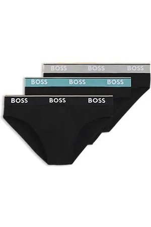 HUGO BOSS Dreier-Pack Slips aus Stretch-Baumwolle mit Logo-Bund