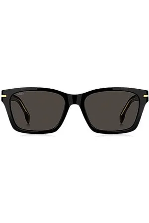 HUGO BOSS Sonnenbrille aus schwarzem Acetat mit goldfarbenen Scharnieren