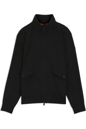 HUGO BOSS Wasserabweisende Bomberjacke im Piloten-Stil mit verstaubarer Kapuze