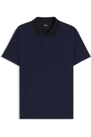 HUGO BOSS Poloshirt aus merzerisierter Baumwolle mit geometrischem Jacquard-Muster