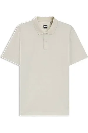 HUGO BOSS Poloshirt aus merzerisierter Baumwolle mit geometrischem Jacquard-Muster