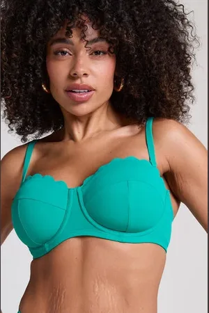 Hunkemöller Gepolstertes trägerloses Bikinioberteil mit Bügel Scallop Cup E +
