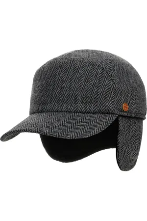 Mayser Herringbone Cap mit Ohrenklappen Basecap Baseballcap Wollcap Wintercap Ohrenschutz