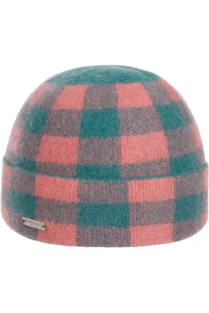 Seeberger Check Walkm?tze Umschlagm?tze Wollm?tze Winterm?tze Damenm?tze Beanie Umschlagm?tze