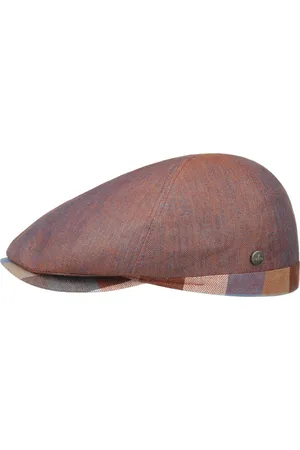 Lierys Checked Edge Flatcap Schirmm?tze Schieberm?tze Leinencap