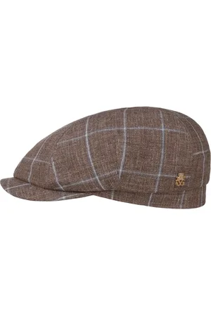 Mayser Emil Check Leinen Flatcap Zechbauer Schirmm?tze Ballonm?tze Leinencap