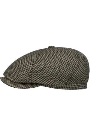 Stetson Silk Houndstooth Flatcap Schirmm?tze Ballonm?tze Schieberm?tze