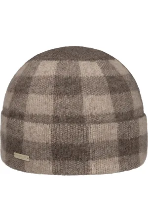 Seeberger Check Walkm?tze Umschlagm?tze Wollm?tze Winterm?tze Damenm?tze Beanie Umschlagm?tze