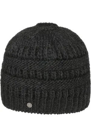 Lierys M?tze mit Zopfloch f?r Pferdeschwanz Wollm?tze Damenm?tze Winterm?tze Beanie Strickm?tze