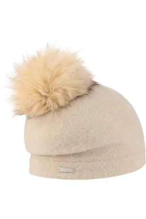 Seeberger Tamisa Pompon Walkm?tze mit Bommel M?tze Winterm?tze Wollm?tze Long Beanie