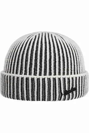 Borsalino Twotone Baumwollm?tze mit Kaschmir Beanie Strickm?tze Umschlagm?tze