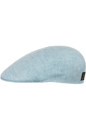 Borsalino Herringbone Leinen Flatcap Schirmm?tze Schieberm?tze Leinencap