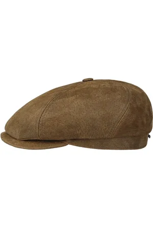 Stetson 6 Panel Vintage Pigskin Flatcap Schirmm?tze Schieberm?tze Ledercap