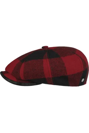 Lierys 8 Panel Check Flatcap Schirmm?tze Ballonm?tze Wollcap