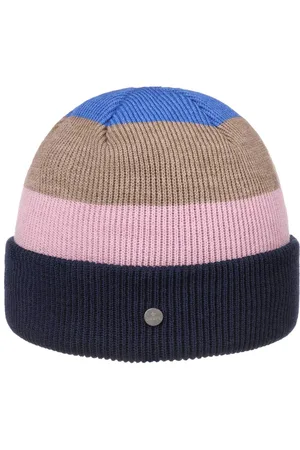 Lierys Block Stripes Merinom?tze Wollm?tze Strickm?tze Winterm?tze Beanie Umschlagm?tze