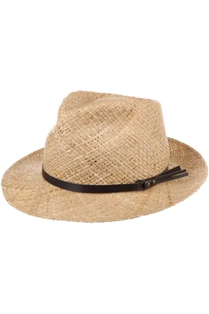 Lipodo Delamo Strohhut mit Kunstlederband Strandhut Sommerhut Sonnenhut Herrenhut