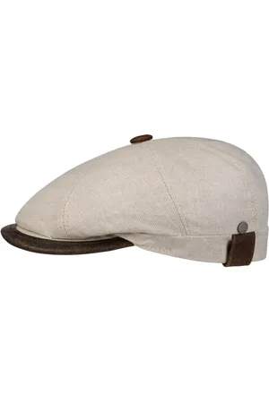 Lierys City Leinen Flatcap mit Ledereinfass Schirmm?tze Schieberm?tze Leinencap Sommercap