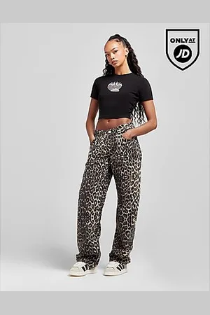 Unlike Humans Mid Rise Leopard Jeans