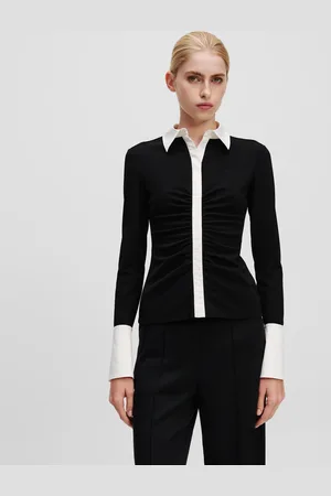 Karl Lagerfeld Karl essential Langarm-poloshirt, Frau, , Größe: XXS