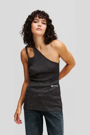Karl Lagerfeld Einschultriges Metallic-top, Frau, , Größe: XXS