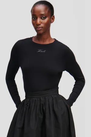 Karl Lagerfeld Langärmliges Modal-top, Frau, , Größe: XXS