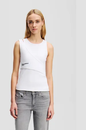 Karl Lagerfeld Geripptes Tanktop, Frau, , Größe: XXS