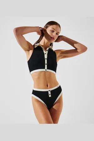 Karl Lagerfeld Monochromer Bikini-tanktop, Frau, , Größe: XXS