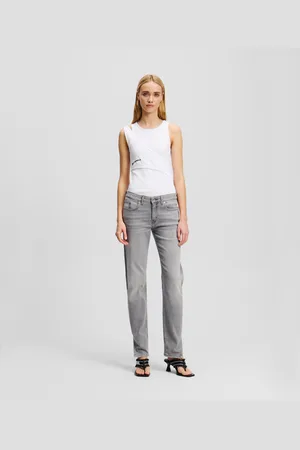 Karl Lagerfeld Mittelhohe Slim-fit-jeans Mit Schlitz Am Saum, Frau, , Größe: L2430