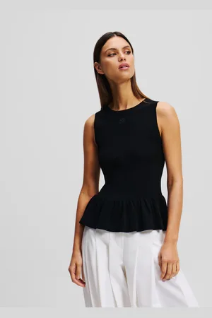 Karl Lagerfeld Ärmloses Stricktop Mit Schösschen, Frau, , Größe: XXS