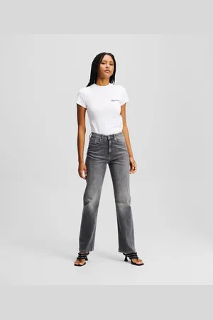 Karl Lagerfeld Hoch Geschnittene Jeans Mit Geradem Bein, Frau, , Größe: L2430