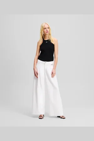 Karl Lagerfeld Mittelhohe Jeans Mit Weitem Bein, Frau, , Größe: X24