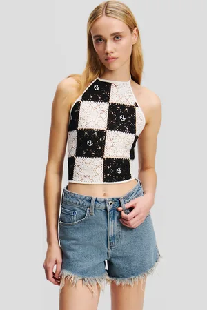 Karl Lagerfeld Häkel-halterneck-top, Frau, , Größe: XXS