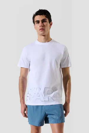 Karl Lagerfeld Strand-t-shirt Mit Karl-logo In Metallic-optik, Mann, , Größe: XXS