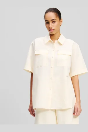 Karl Lagerfeld Bluse Aus Leinen-mischung, Frau, , Größe: X38
