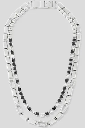Karl Lagerfeld Karl Signature Kristall-pavé-halskette, Frau, , Größe: L00