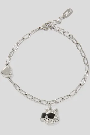 Karl Lagerfeld Ikon Pavé Choupette-anhänger-armband, Frau, , Größe: L00