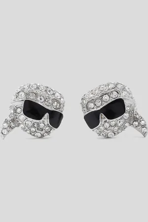 Karl Lagerfeld Ikon Pavé Karl Anhänger-ohrringe, Frau, , Größe: L00