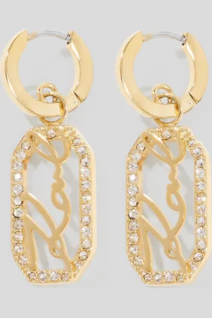 Karl Lagerfeld Karl Signature Pavé-tropfen-ohrringe, Frau, , Größe: L00