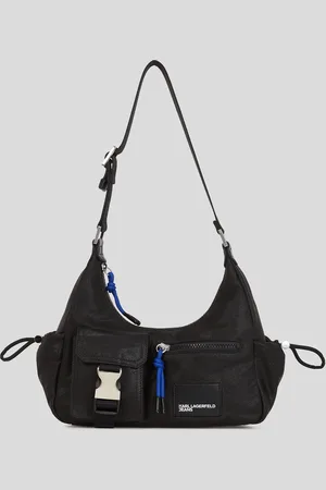 Karl Lagerfeld Schultertasche Aus Beschichtetem Denim Im Utility-stil, Frau, , Größe: X00