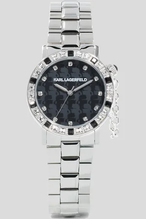 Karl Lagerfeld Uhr Mit Kristallbesatz, Frau, , Größe: L00