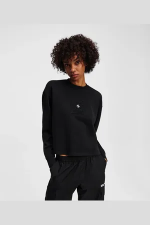 Karl Lagerfeld Gehäkeltes Klj Monogram Sweatshirt, Frau, , Größe: XXS