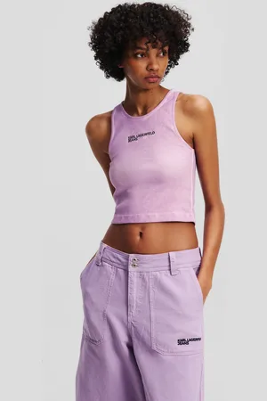 Karl Lagerfeld Geripptes Tanktop Mit Waschung, Frau, , Größe: XXS