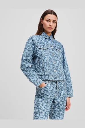 Karl Lagerfeld Vollflächiges Klj Monogramm Jeansjacke, Frau, , Größe: XXS