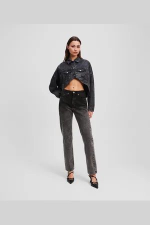Karl Lagerfeld Hoch Geschnittene Ombré-jeans Mit Geradem Bein, Frau, , Größe: L2430